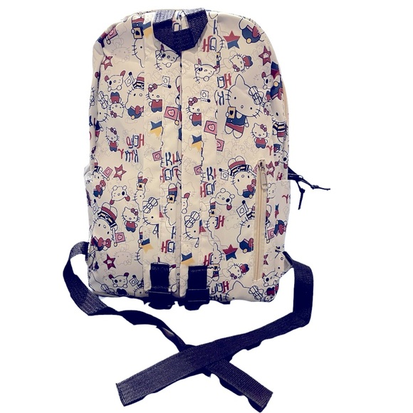 🆕 Hello Kitty Graffiti Print Backpack - Durable Material, Trendy School Bag - Picture 3 of 11